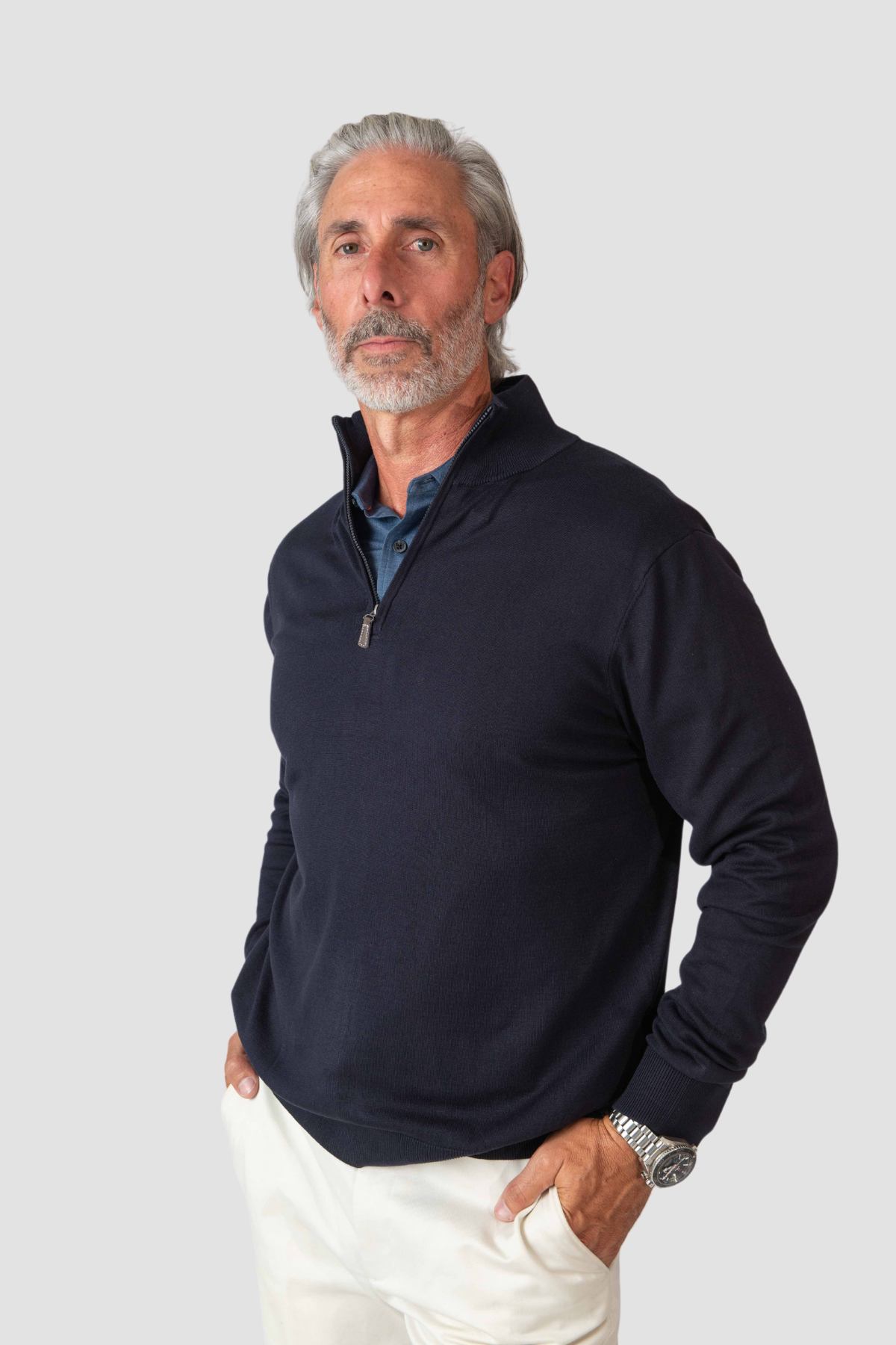1/4 Zip Cashmere Feel Sweater – Tom Baine