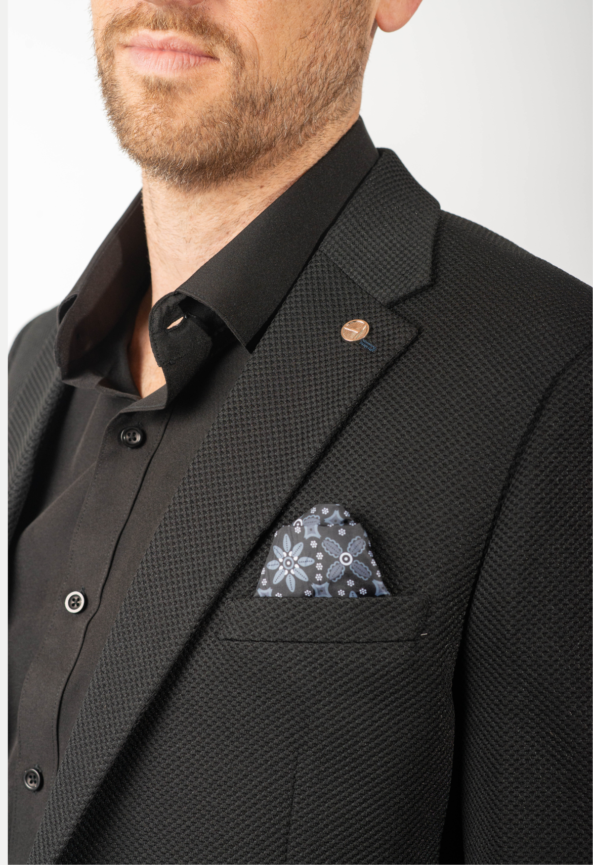 Men's Slim Fit Waffle Performance Stretch Solid Sport Coat Black