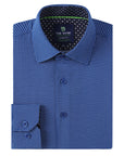 Men's Geometric Slim Fit Performance Long Sleeve Shirt Royal Geo