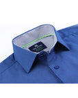 Men's Geometric Slim Fit Performance Long Sleeve Shirt Navy