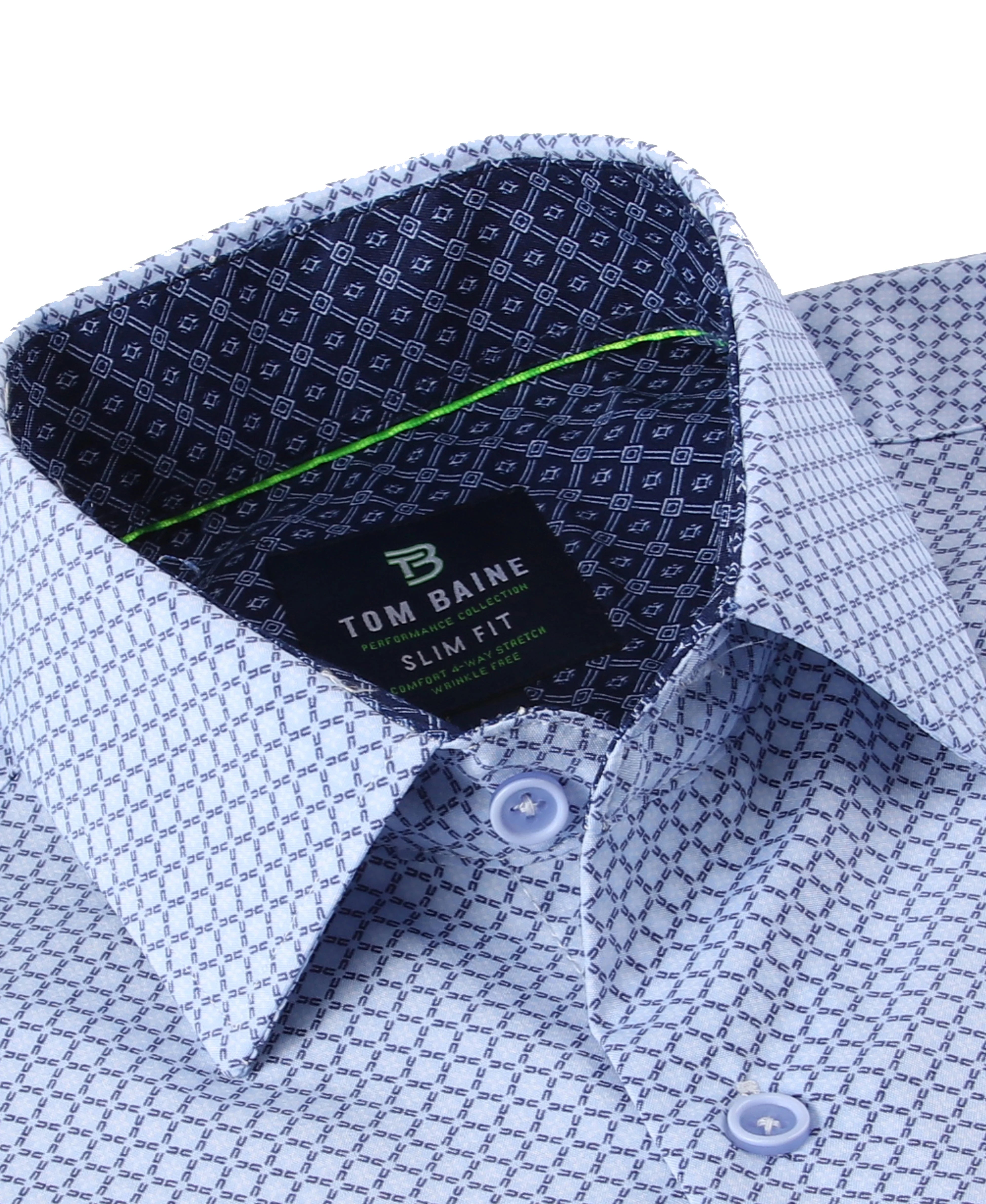Tom Baine Micro Performance Short Sleeve Shirt - Blue main image 1