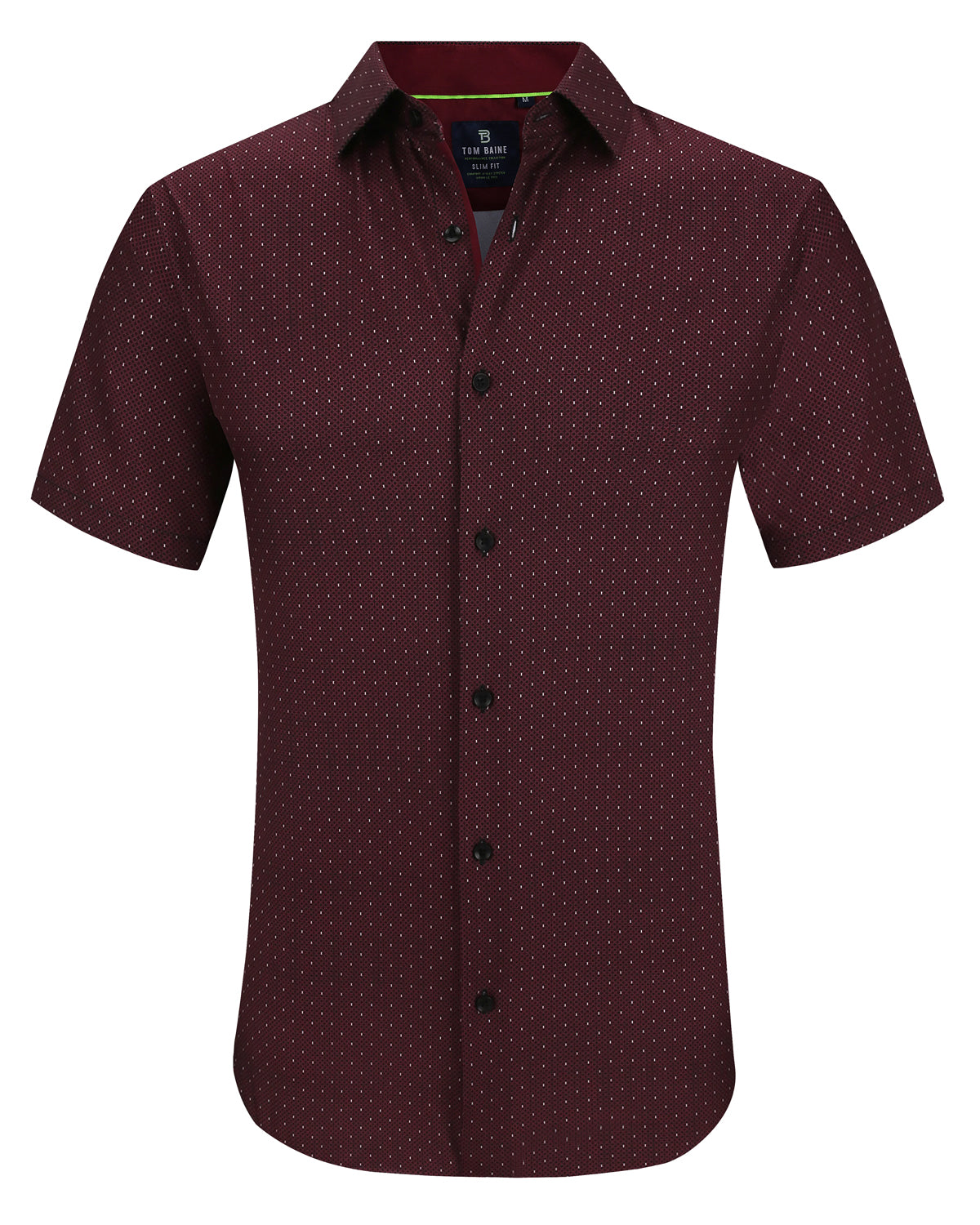 Tシャツ・カットソー PACO RABANNE Burgundy Stretch Viscose Top Men's Slim Fit Performance Stretch Short Sleeve Burgundy