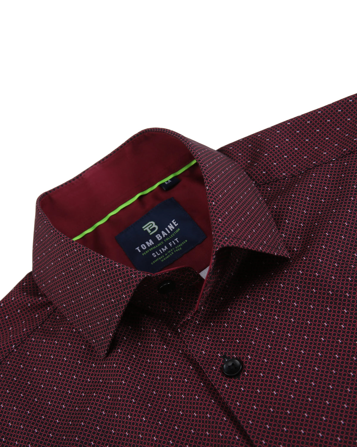 Tシャツ・カットソー PACO RABANNE Burgundy Stretch Viscose Top Men's Slim Fit Performance Stretch Short Sleeve Burgundy
