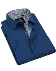 Men's Slim Fit Performance Stretch Short Sleeve Blue