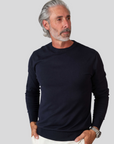 Cashmere Feel Crewneck Sweater (Navy)