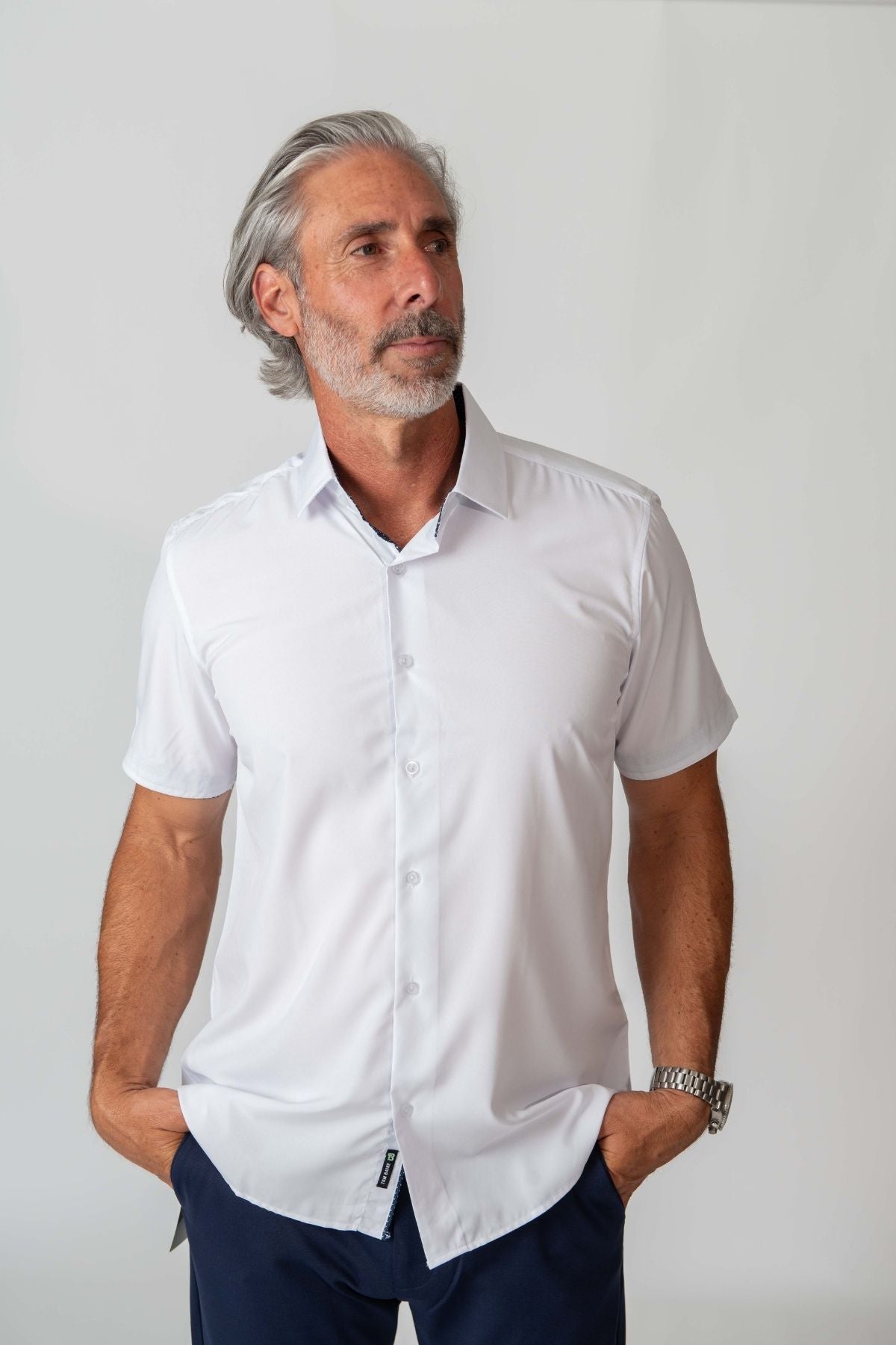 Solid Inner-Line Short Sleeve White Solid Inner-Line Short Sleeve White