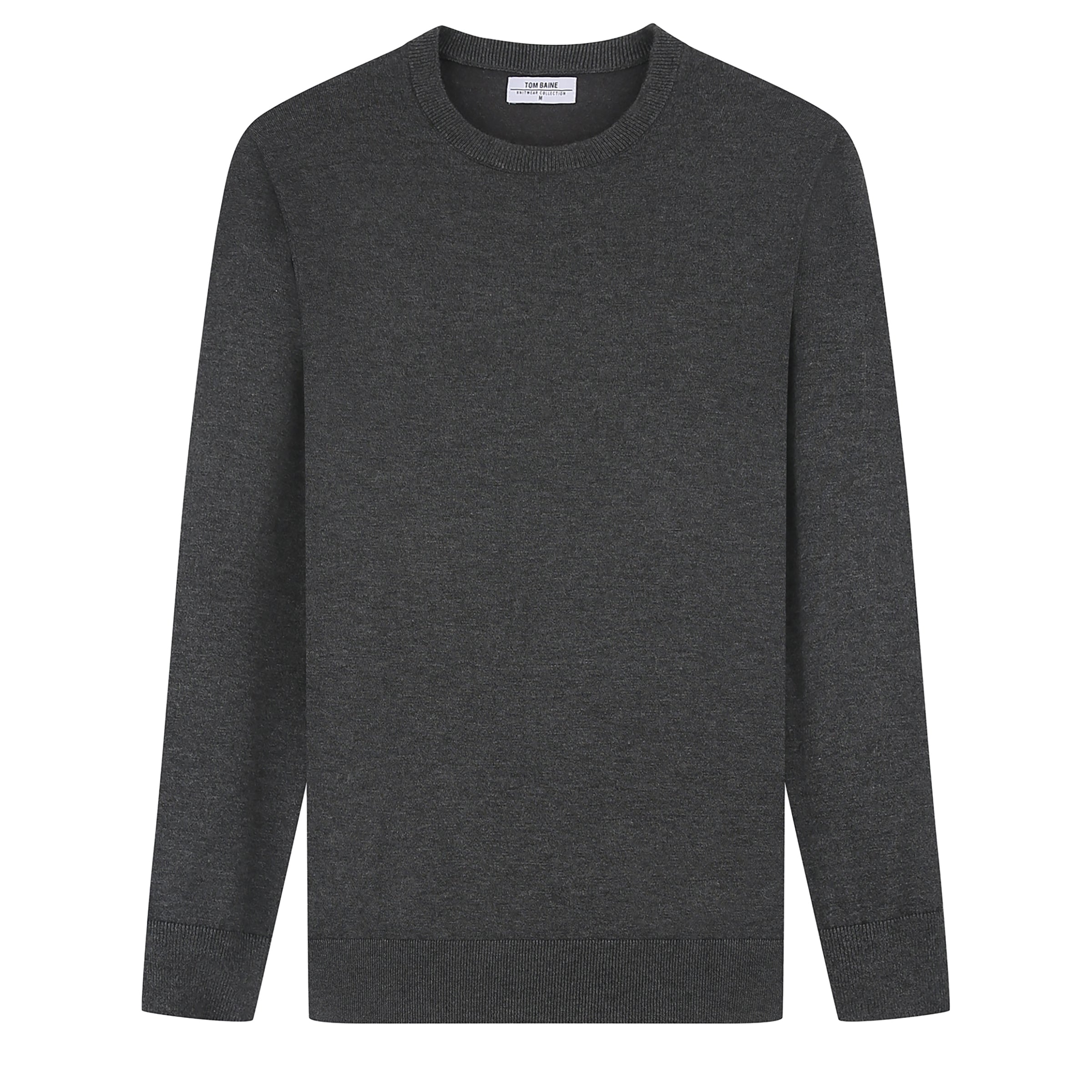 Cashmere Feel Crewneck Sweater(Charcoal) – Tom Baine