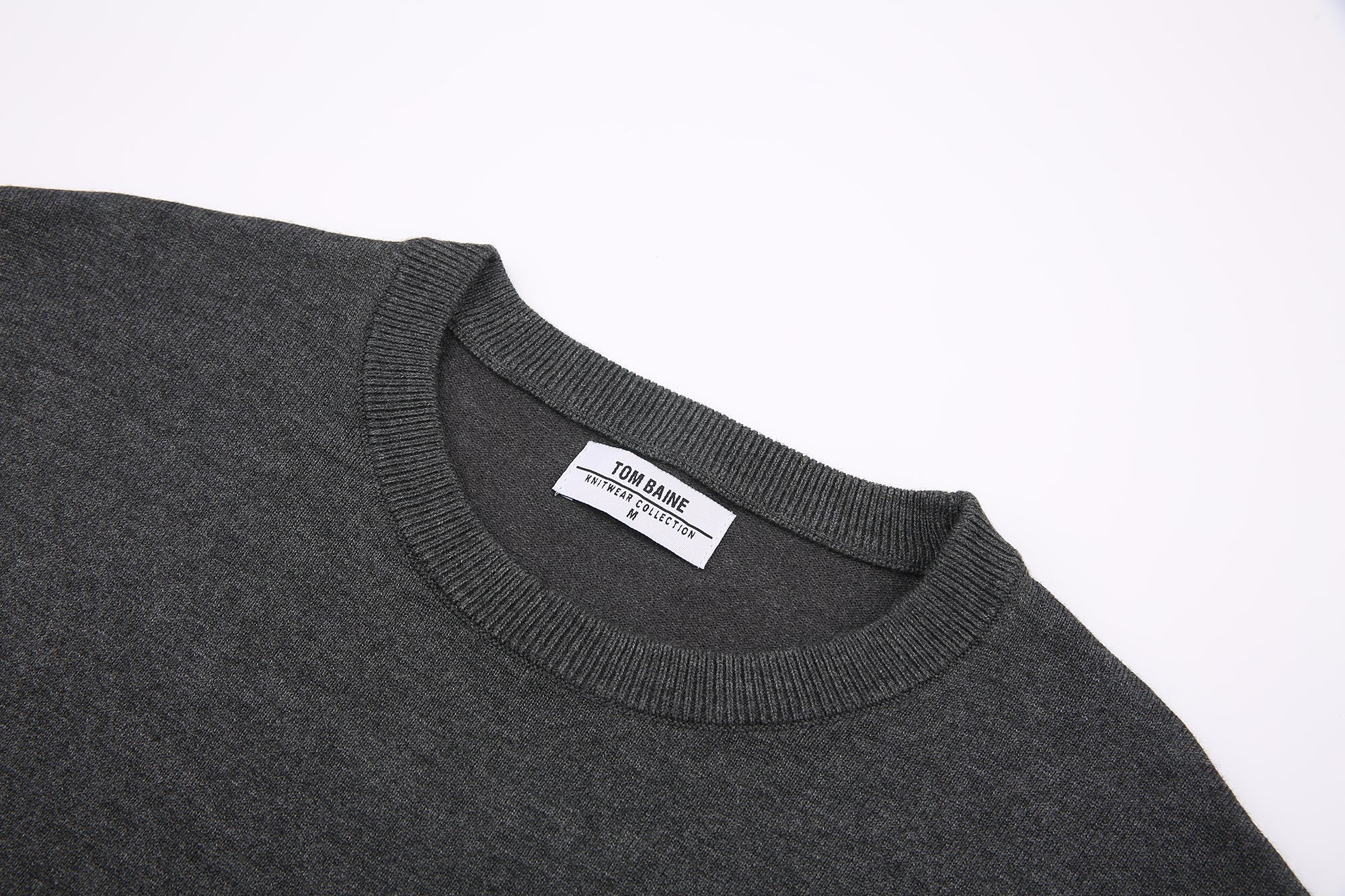 Cashmere Feel Crewneck Sweater(Charcoal) – Tom Baine