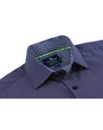Men's Geometric Slim Fit Performance Long Sleeve Shirt Navy Geo
