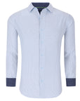 Men's Geometric Slim Fit Performance Long Sleeve Shirt White