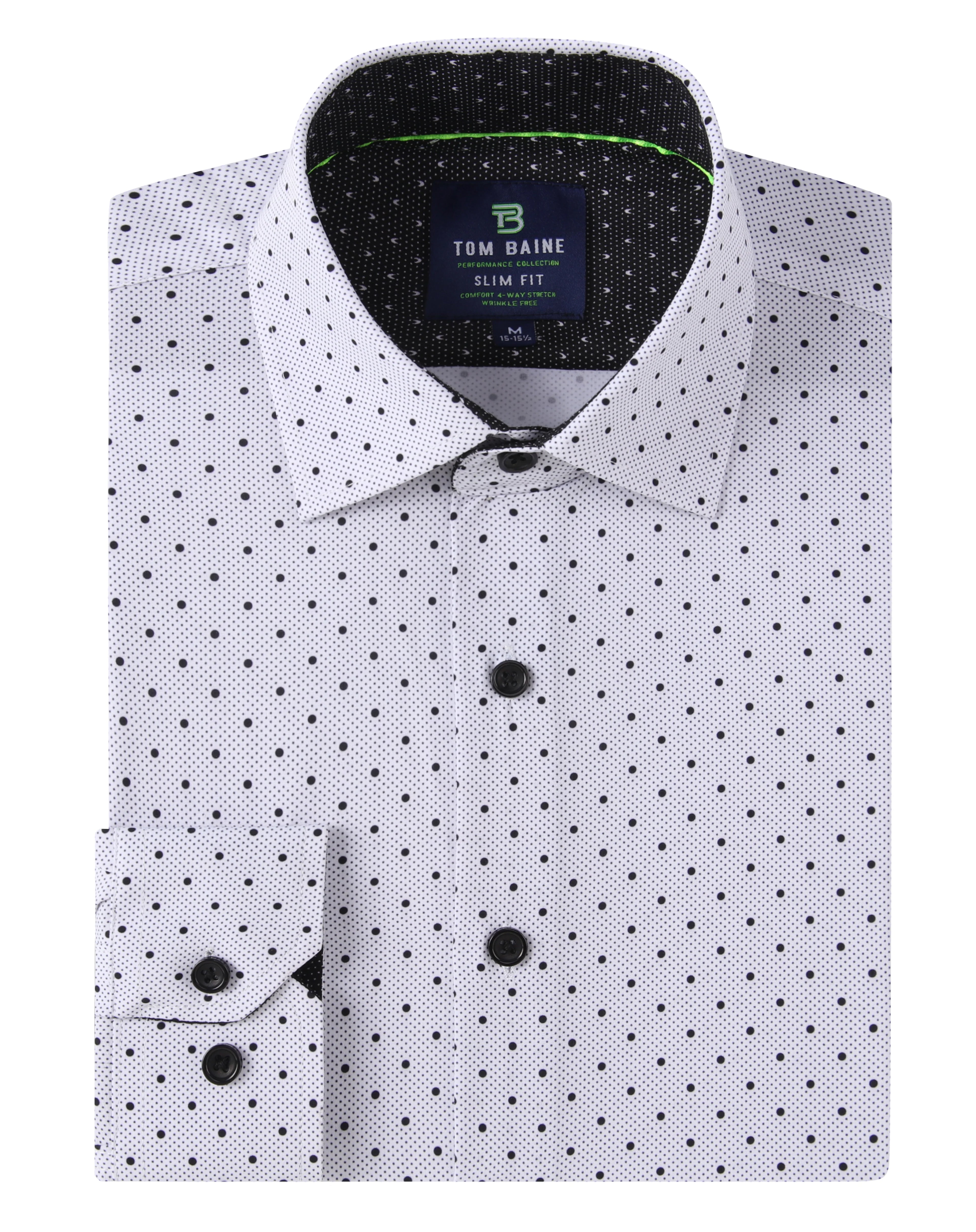 blue dot dress shirt Non-Iron Cotton Dot Dress Shirt - Blue
