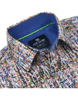Men's Slim Fit Performance Long Sleeve Printed Shirt Multi