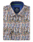 Men's Slim Fit Performance Long Sleeve Printed Shirt Multi