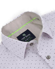 Men's Slim Fit Performance Long Sleeve Printed Shirt Dots White