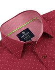 Men's Slim Fit Performance Long Sleeve Printed Shirt Red
