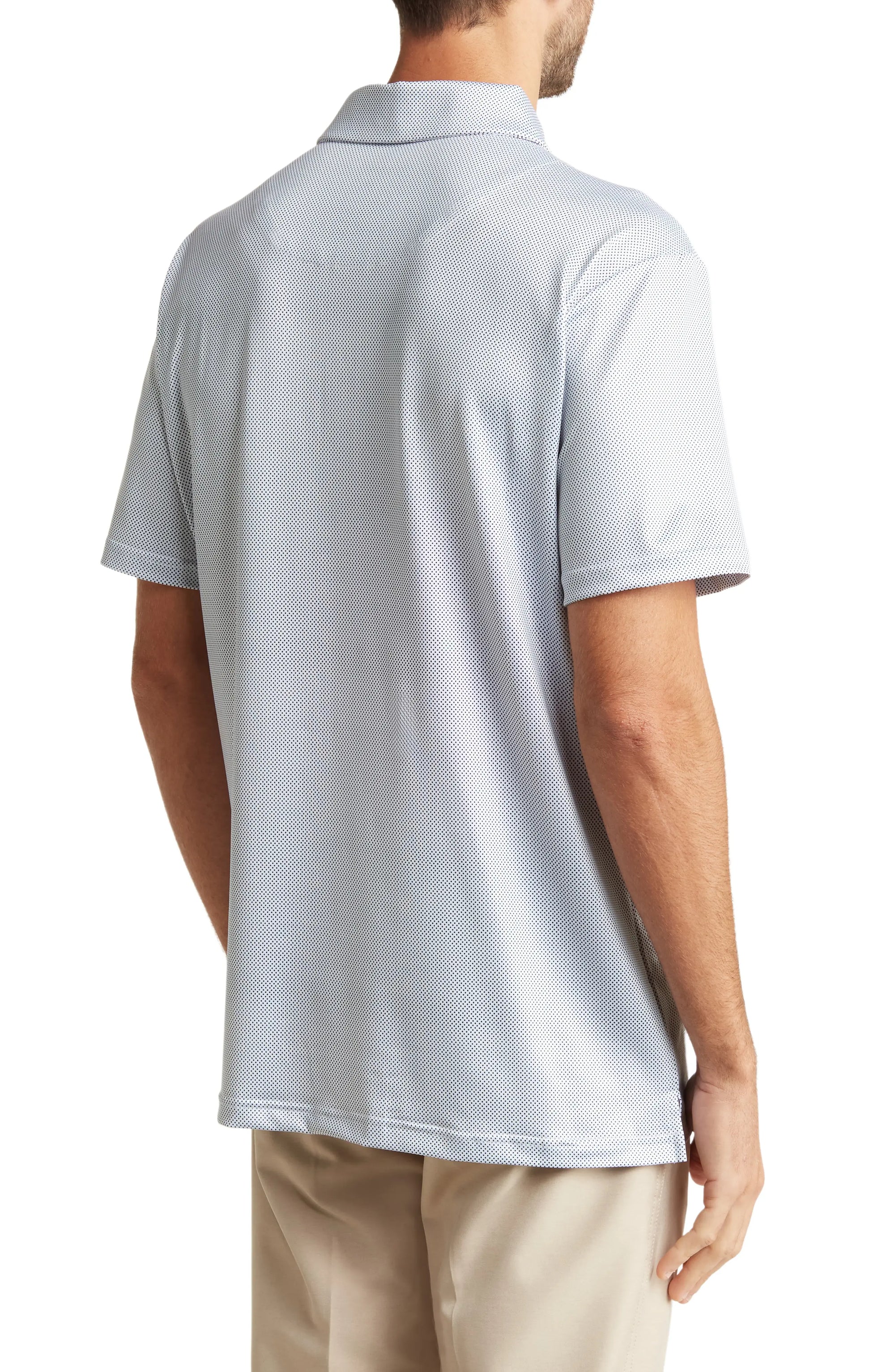 Geo Slim Fit Performance Polo White