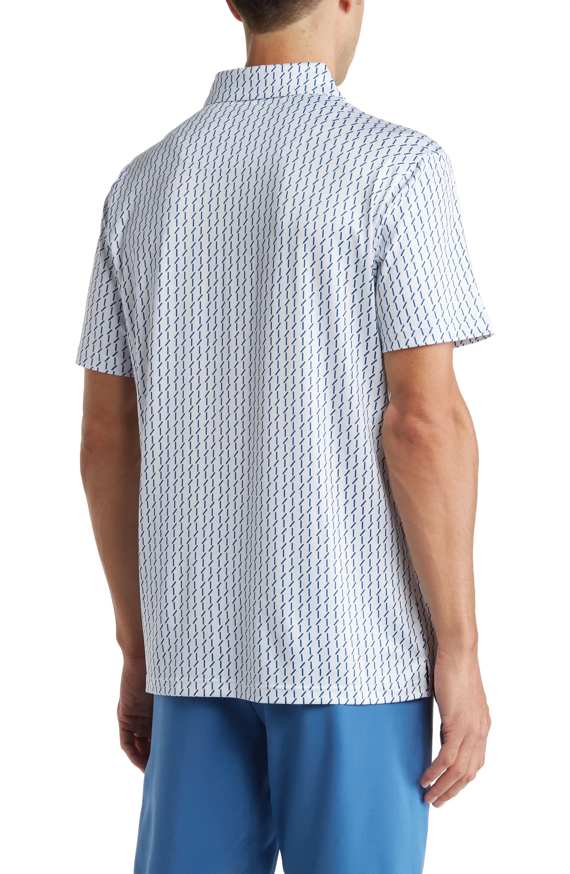 Geo Slim Fit Performance Polo White