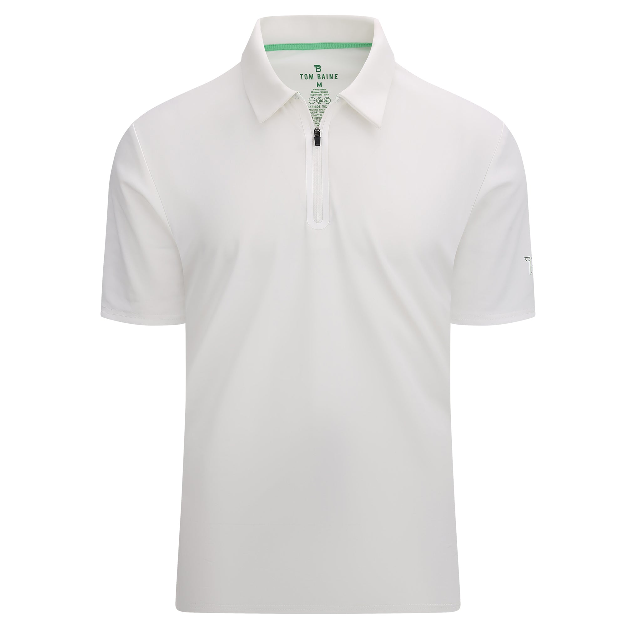 Half Zip Performance Polos (White)