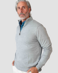 Cashmere Feel 1/4 Zip Sweater(Sliver)