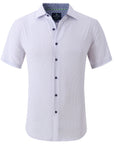 Men's Geometric Slim Fit Performance Short Sleeve Black White