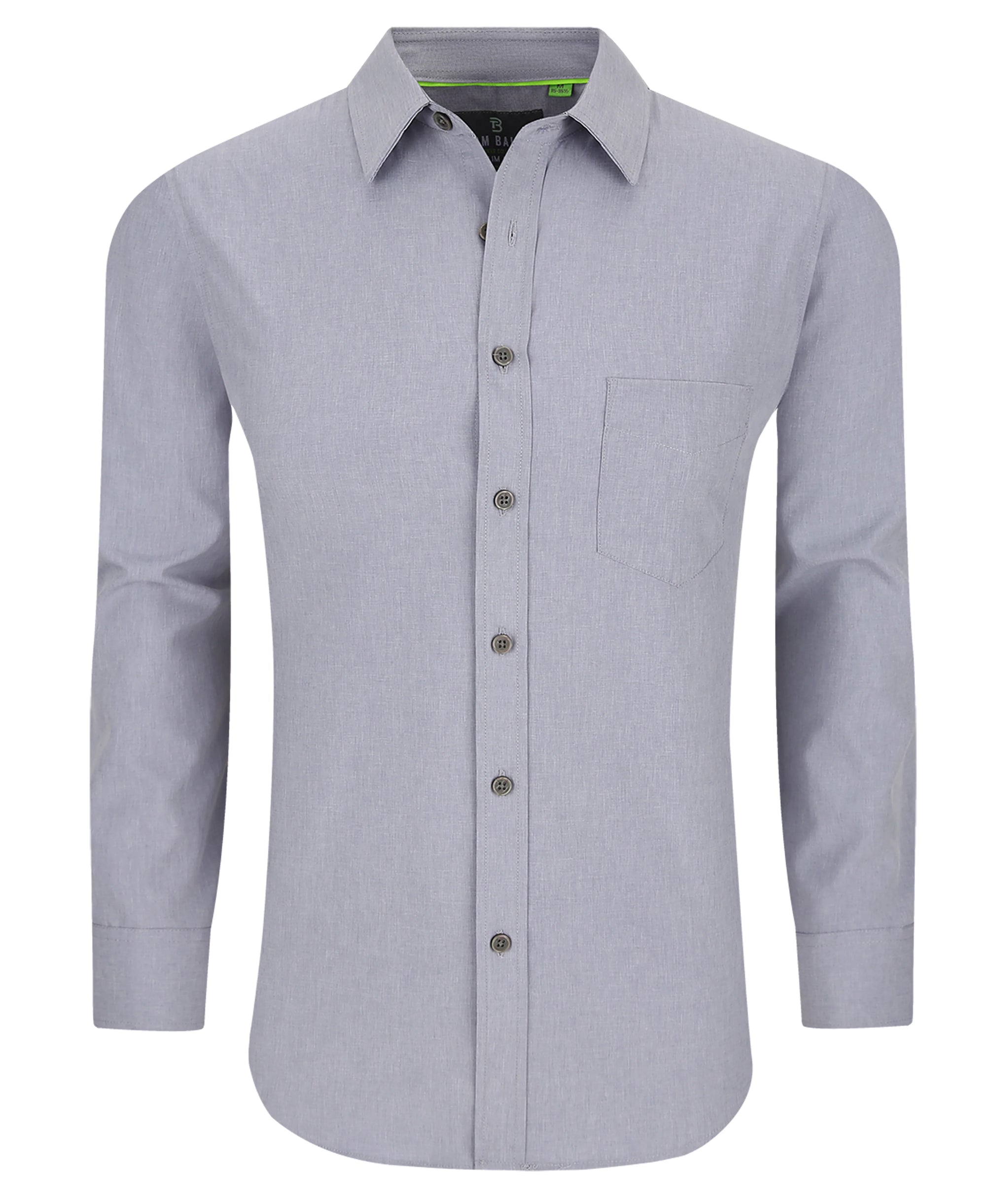Men's Slim Fit Performance Long Sleeve Solid Shirt Silver Tom Baine Men's Slim Fit Performance Long Sleeve Solid Shirt Silver Tom Baine