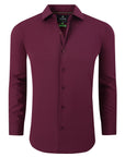 Men's Performance Stretch Solid Shirt Burgundy