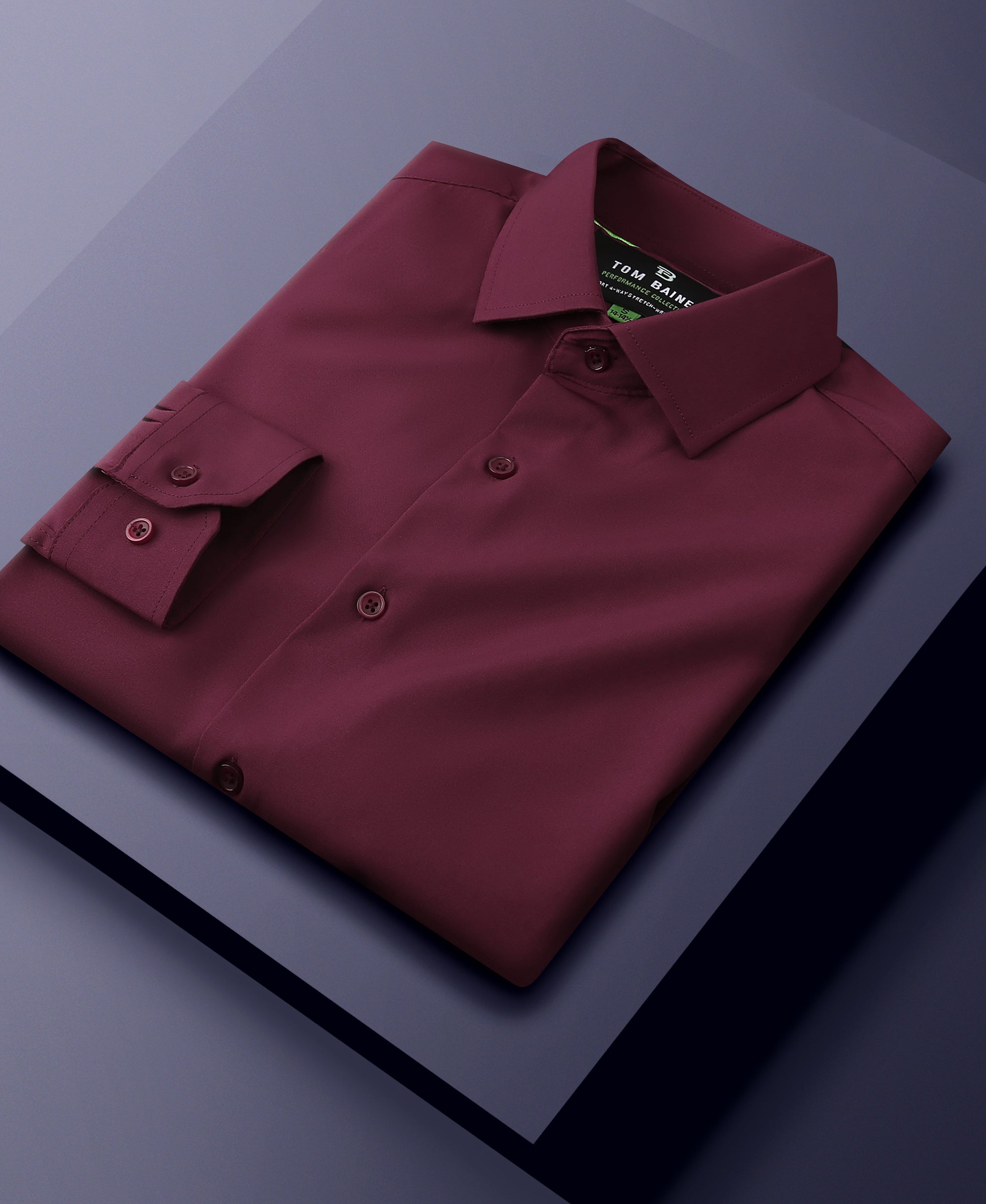 Men&#39;s Performance Stretch Solid Shirt Burgundy