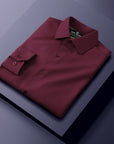 Men's Performance Stretch Solid Shirt Burgundy