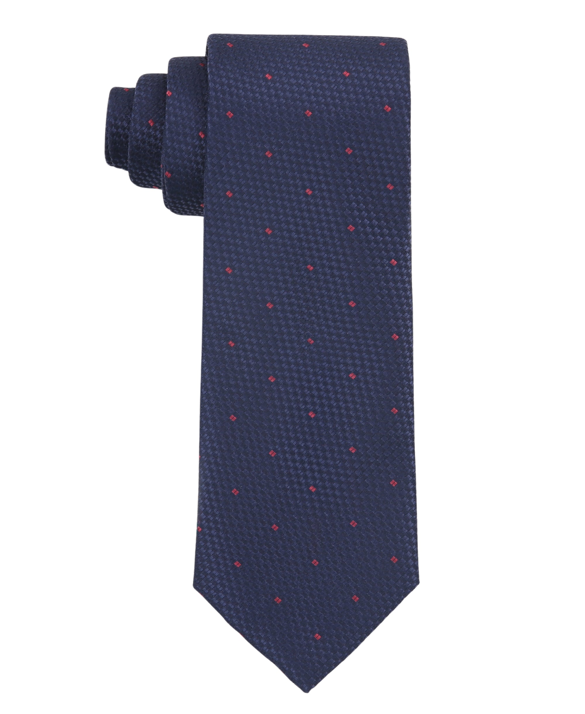 TB Men&#39;s Premium Necktie Dotted Navy/Red