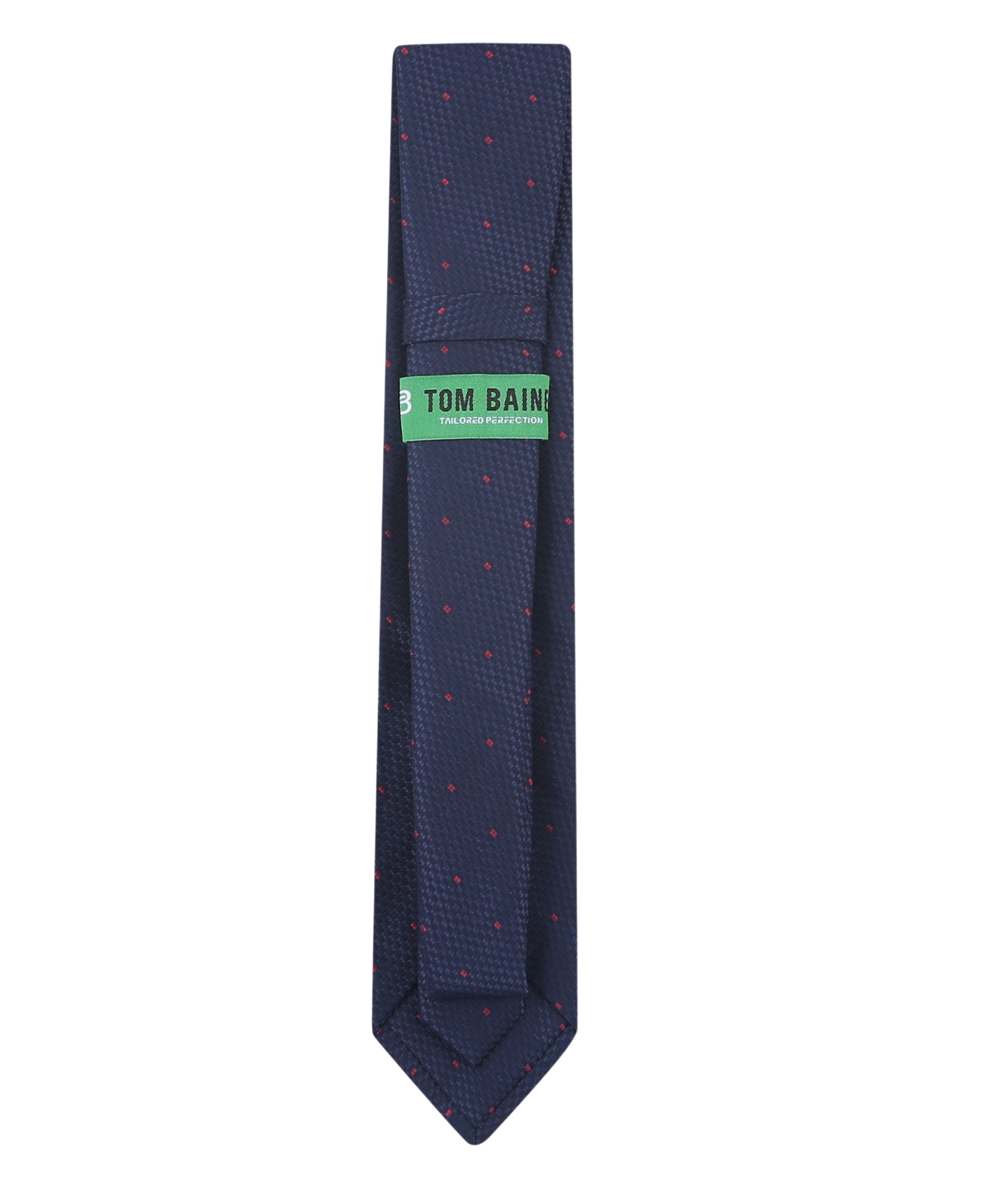 TB Men&#39;s Premium Necktie Dotted Navy/Red