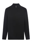 Cashmere Feel 1/4 Zip Sweater (Black)