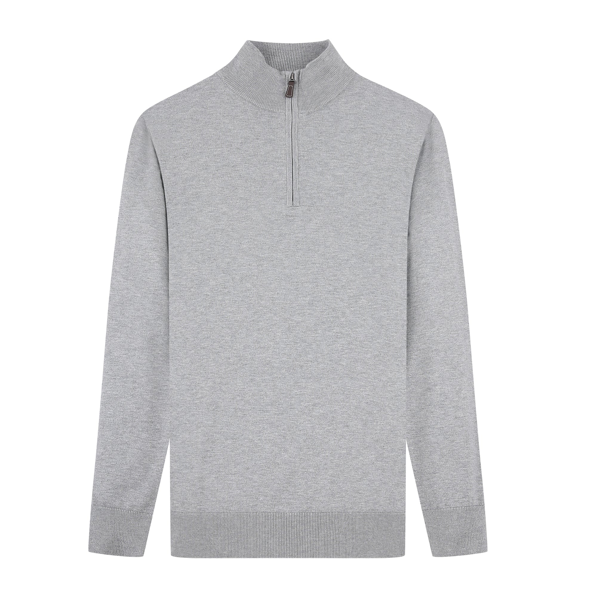 Cashmere Feel 1/4 Zip Sweater(Sliver)