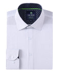 Men's Geometric Slim Fit Performance White Long Sleeve Shirt