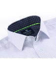 Men's Geometric Slim Fit Performance White Long Sleeve Shirt