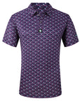 Men's Performance 4-Way Stretch Golf Polo Purple