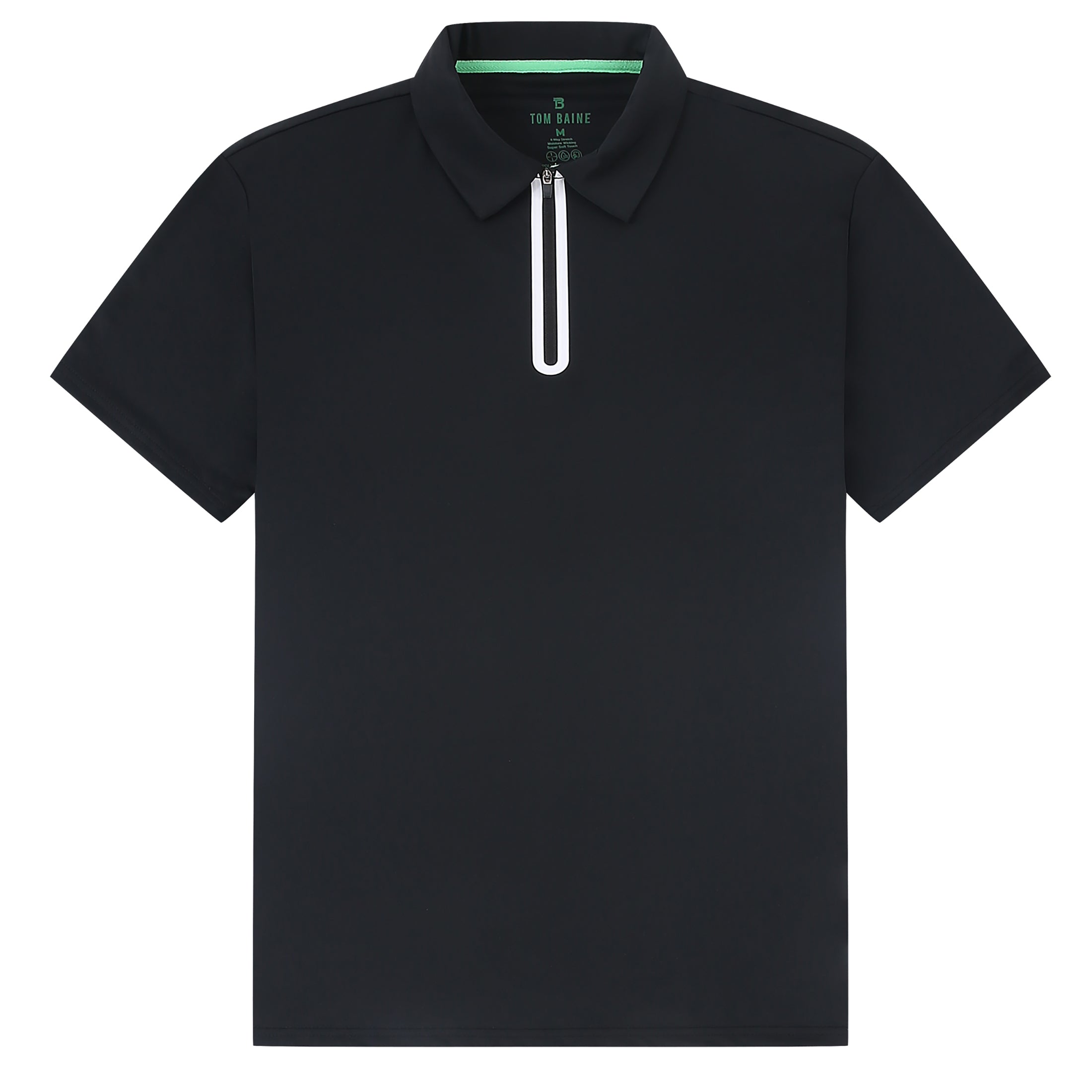 Half Zip Performance Polos (Black) – Tom Baine