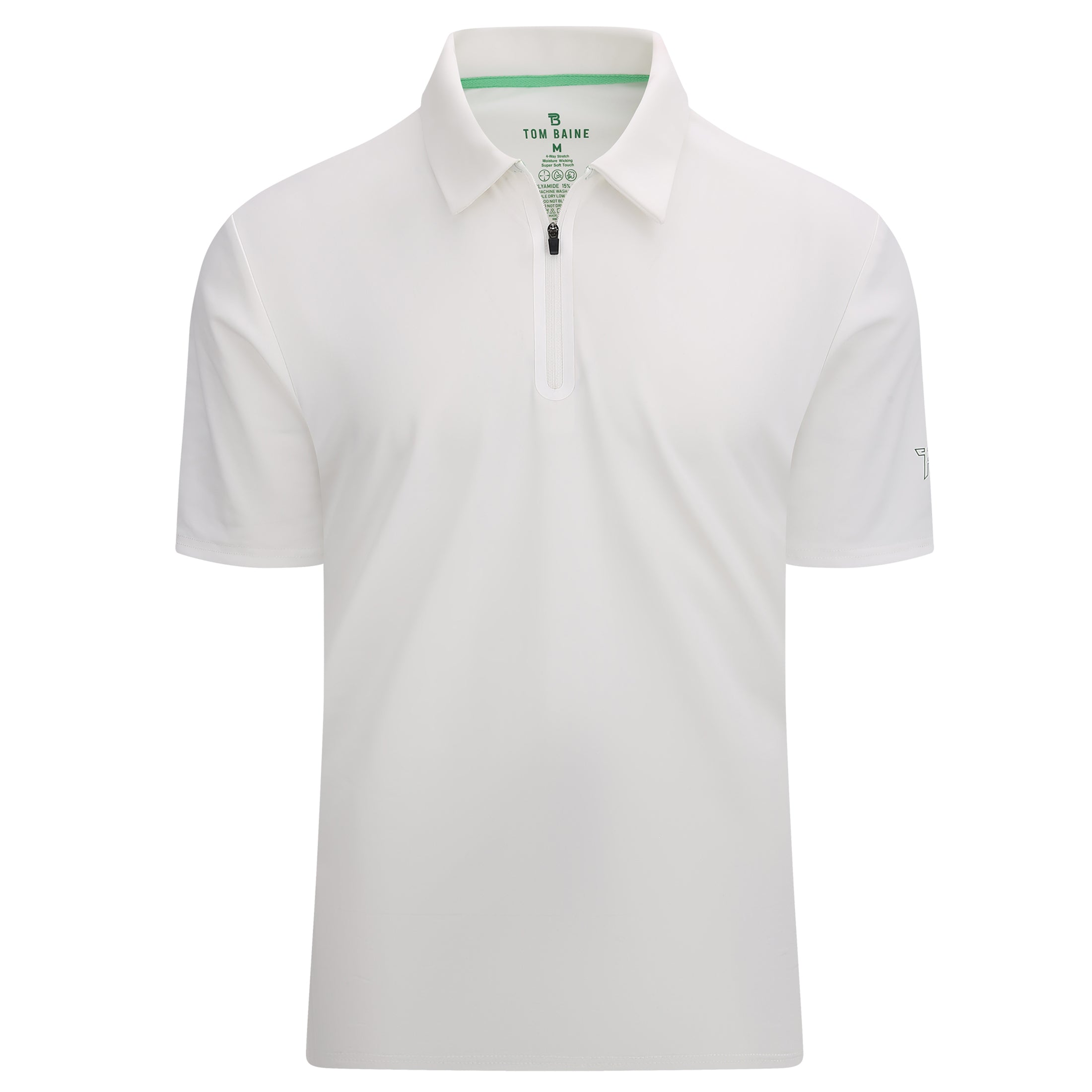 Half Zip Performance Polos (White) – Tom Baine
