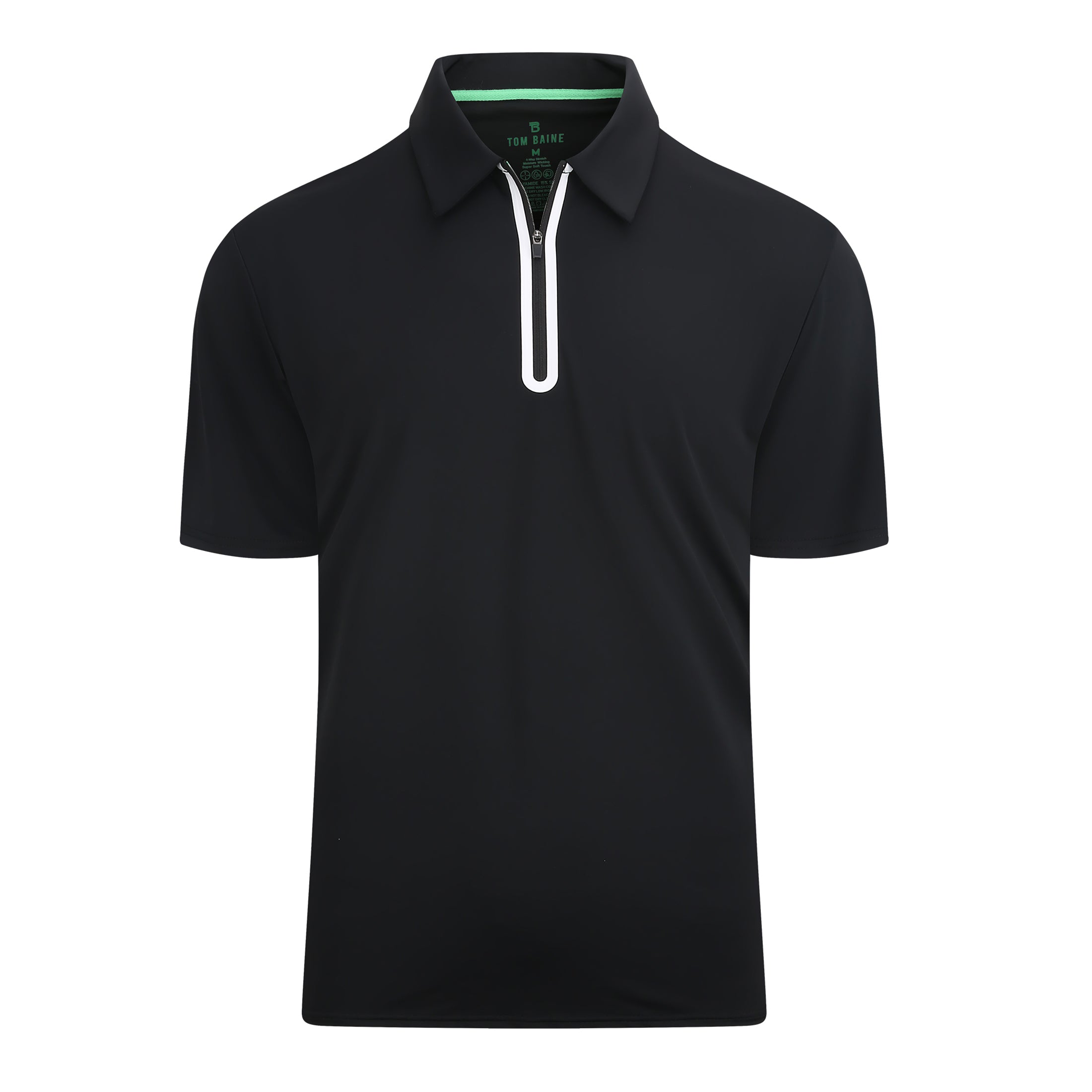 Half Zip Performance Polos (Black) – Tom Baine