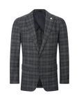 Tom Baine Plaid Flat Pocket Sport Coat (Navy)