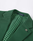 Men's Slim Fit Waffle Performance Stretch Solid Sport Coat Green